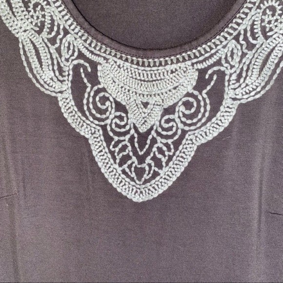 Boden Faye Jersey Knit Stretch Peasant Crochet 3/4 Length Sleeved Dress Size 6 - Picture 4 of 8